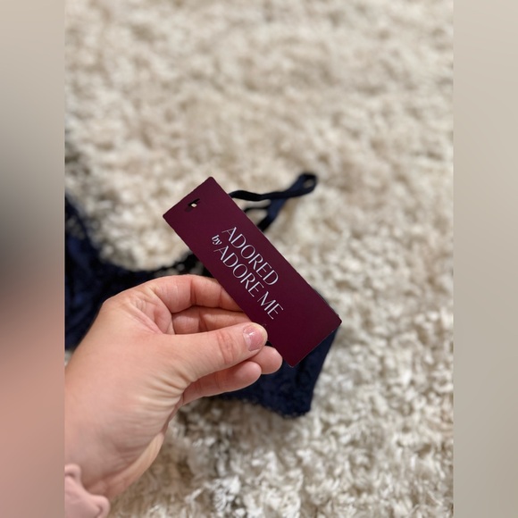 Adored by Adore Me Women’s Blue Floral Lace Bra Size 34B Brand New Tag - Picture 4 of 7